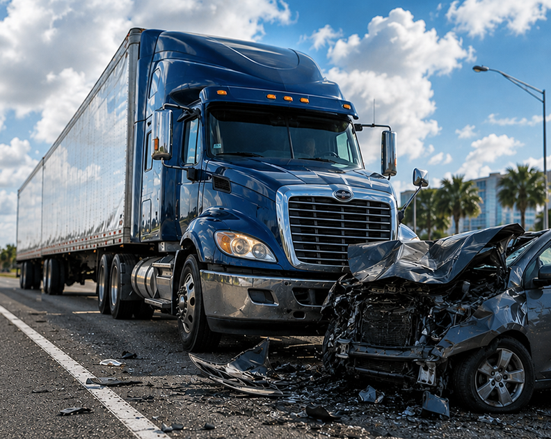 Truck Accident Scene