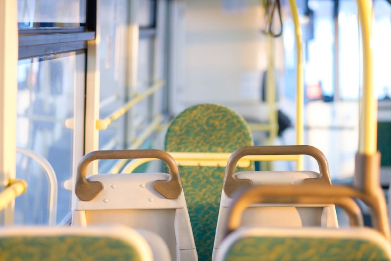 interior of a modern city bus