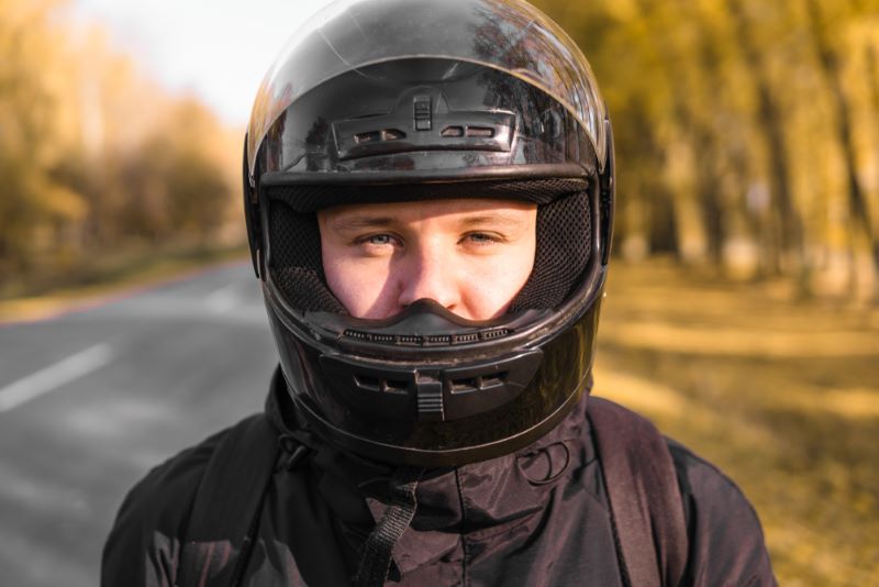 man wearing a helmet